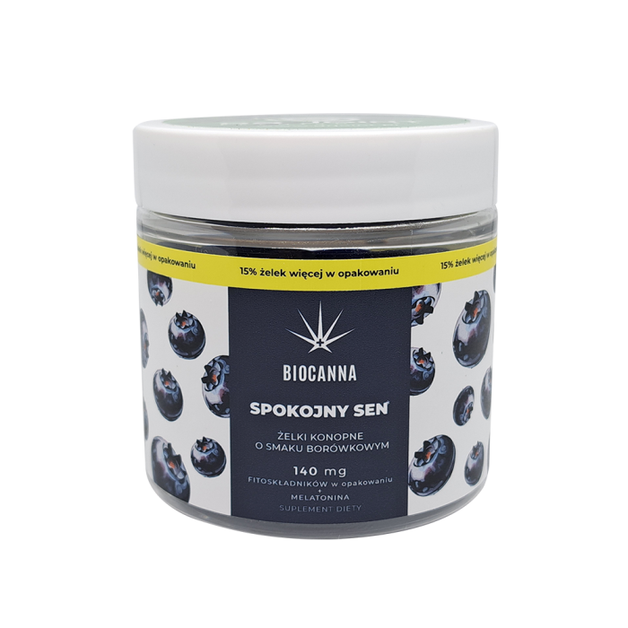CBD Конопляні желейки BIOCANNA СПОКІЙНИЙ СОН, З МЕЛАТОНІНОМ, чорничні